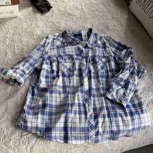 Torrid blue plaid button down